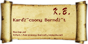 Karácsony Bernát névjegykártya